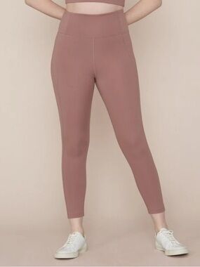 Girlfriend Collective High Rise Dusty Purple Yoga Leggings Sz M EUC